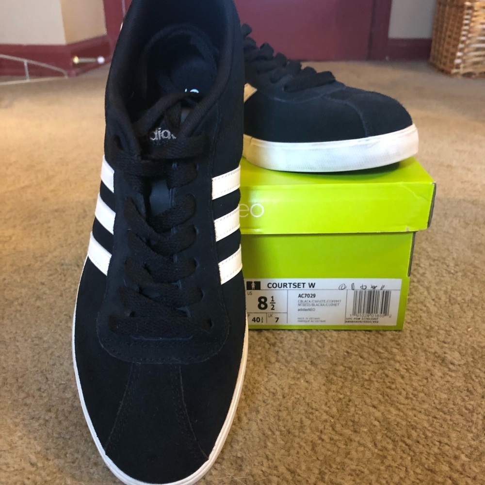 Adidas Neo Sneakers, Black/White, Size 8.5